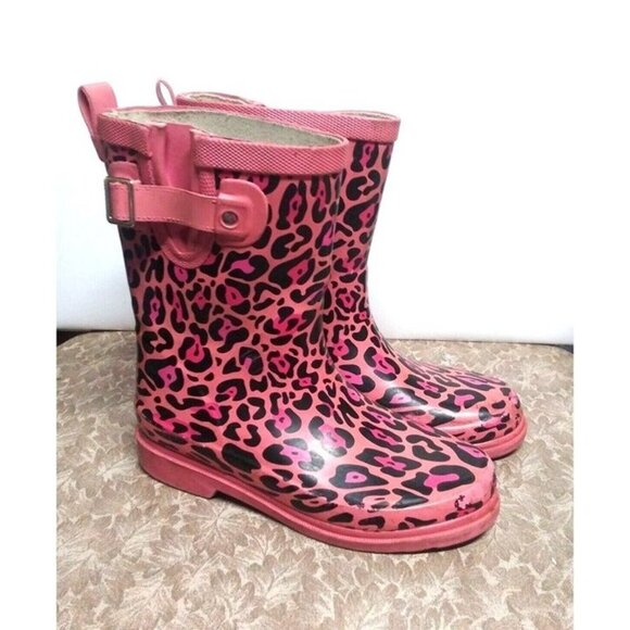 Western Chief Other - Western Chief Rain Boots Girls Youth US 1 UK 13 EU 32 Pink Leopard print